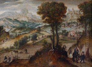 Weite Landschaft Mit Der Heiligen Familie Auf Der Flucht Nach Agypten