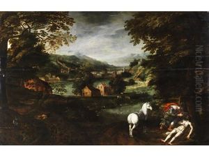 Landschaft Mit Szene Des Barmherzigen Samariters