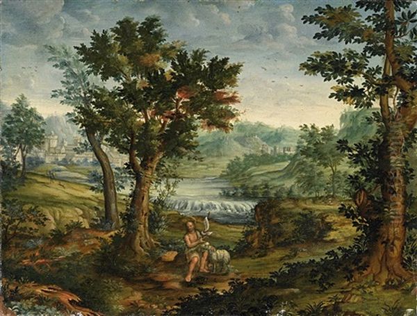 Flusslandschaft Mit Johannes Dem Taufer - view 1