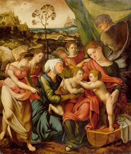 Die Heilige Familie Vor Einer Weiten Landschaft (collab. W/master Of The Parrot) - view 1