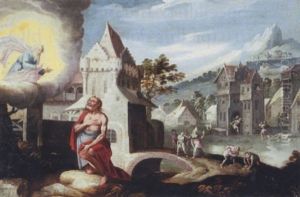 God Commanding Noah To Build The Ark by Lucas Gassel