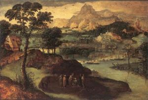 An Extensive Landscape With Christ Healing The Blind Man