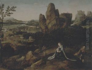 A Landscape With The Rest On The Flight Into Egypt by Lucas Gassel