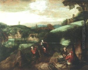 Landscape With The Flight Into Egypt by Lucas Gassel