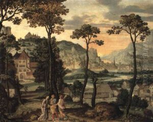 Christ On The Road To Emmaus by Lucas Gassel
