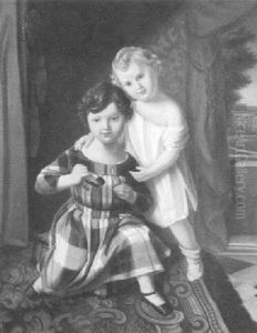 Bildnis Der Kinder Max Und Otto Jordan, Sohne Des Kommerzienrats Anton Jordan by Theophil (Gottlieb) Gassen