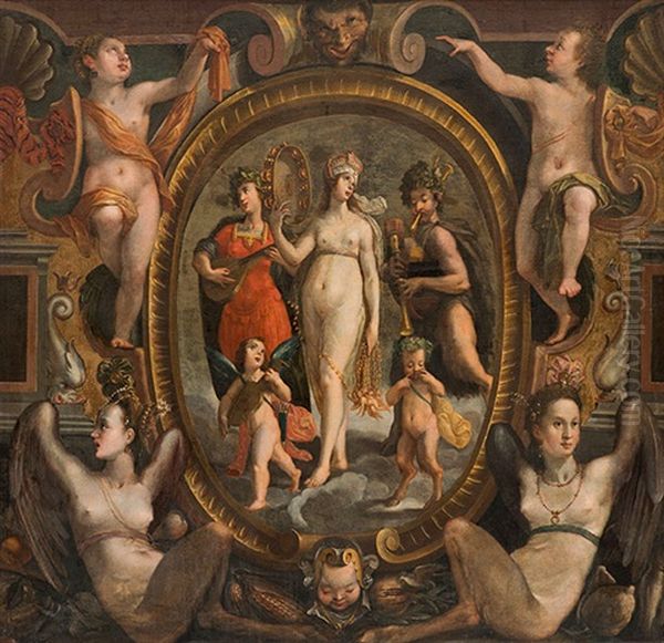 Ensemble De Sept Toiles Sur La Vertu Et La Musique - view 1