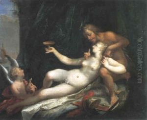 Venus Liegt Auf Ein Weises Laken Gebettet Im Schose Des Kriegsgottes Mars by Anton Gasser