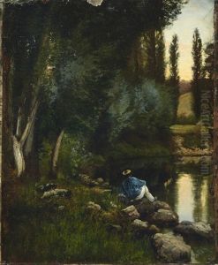 Homme En Bord De Rivere by Alexandre de Gassowski