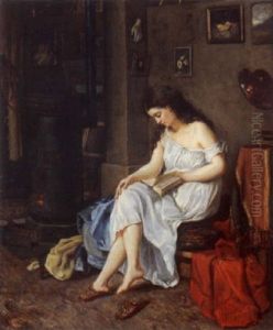 Modele Dans L'atelier Du Peintre by Alexandre de Gassowski