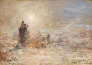 Femmes Fellah Surprises Par Le Simoun (egypte) by Georges Gaste