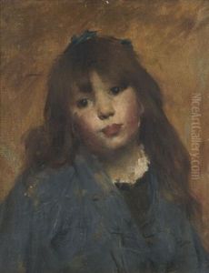 Portrait De Jeune Fille A La Robe Bleue
