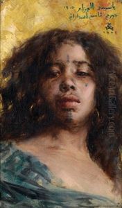 Jeune Fille Aux Cheveux Noirs Boucles