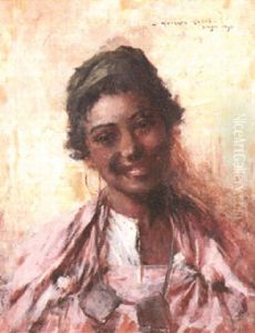 Jeune Fille Souriant by Georges Gaste