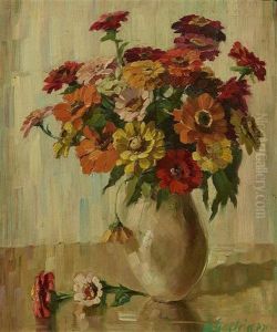 Still Life With Zinnias