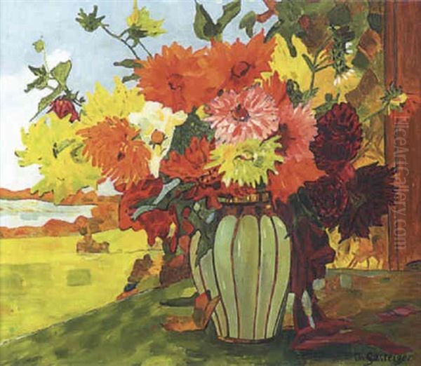 Sommer-blumenstraus Mit Landschaftshintergrund - view 1