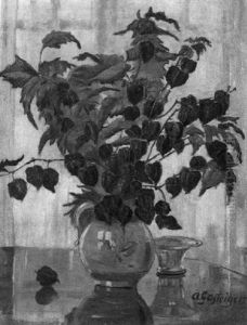 Blumenstilleben (lampionblumen In Einem Henkelkrug) by Anna Gasteiger