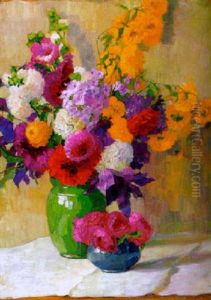 Stilleben Mit Sommerblumenstraus