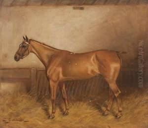 Bay Mare In A Stable by Charles E. Gatehouse
