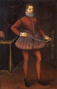Ritratto Di Giovane In Abito Rosso Con Gorgera by Gervasio Gatti