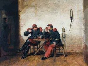 Zwei Soldaten Im Interieur Zwei Soldaten Im Interieur