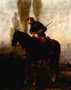 Franco-prussian War Soldier On Horseback by Alfred-Emile Gaubault
