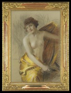 Nude In A Golden Drapery by Teodor Axentowicz