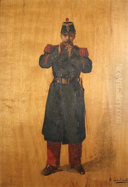 Soldier Smoking A Pipe (+ Soldier Standing With Sword; 2 Works) - view 1