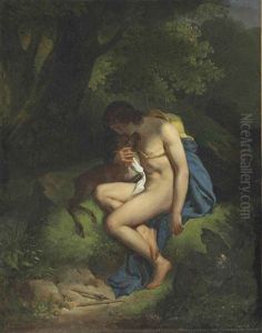 Cyparissus Mourning His Stag by Auguste-Alphonse Gaudar de la Verdine