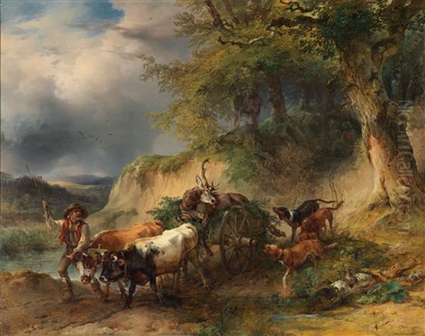 Der Erlegte Hirsch, Von Hunden Begleitet - view 1
