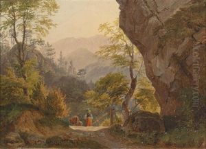 Landschaft Mit Hirten Am Heimweg