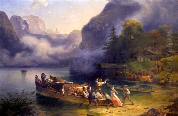 Einschiffung Einer Herde Am Konigssee - view 1