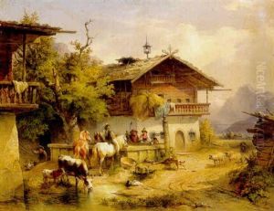 Landscape With Figures And Horses