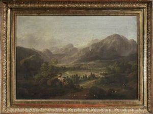 Weite Landschaftsdarstellung Mit Dem Altausseer See Und Den Hallstadter Eisbergen Im Salzkammergut