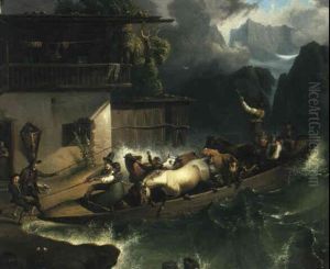 Retour Pendant I'orage by Jakob Gauermann