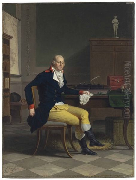 Portrait Of Ferdinando Nerli (1770-1829) Seated In An Interior, Full-length - view 1