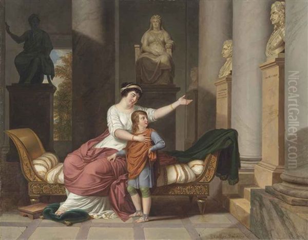 Princess Anna Alexandrovna Galitzine Teaching Her Eldest Son Prince Andrei Borisovich Galitzine The Virtues Of His Ancestors - view 1