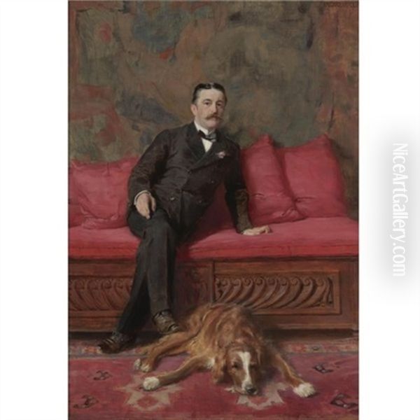 Portrait Of A Man And Dog - view 1