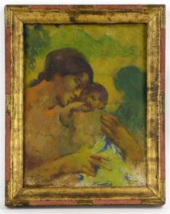 Indonesian Portrait Of Mother And Child by Paul Gauguin