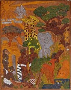 African People And Wildlife by Paul Gauguin