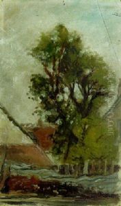 L'arbre Dans La Cour De La Ferme by Paul Gauguin