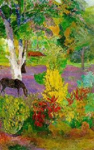 Paysage Aux Chevaux by Paul Gauguin