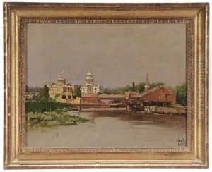 View Of A City, Likely Hackensack, New Jersey (bergen County Courthouse And Jail), Circa 1912 View Of A City, Likely Hackensack, New Jersey (bergen County Courthouse And Jail), Circa 1912