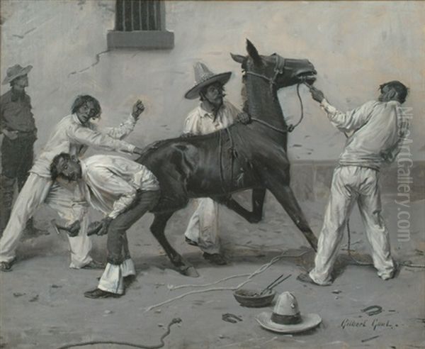 Southwestern Genre Scene W/horse & Figures - view 1