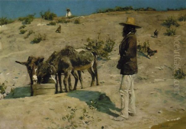 Tending The Burros - view 1