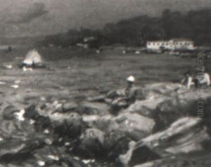 Watching The Boats From The Rocks by Gilbert Gaul