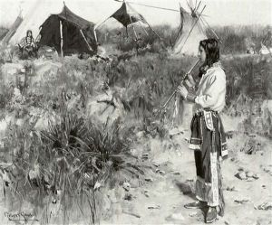 Mohawk Indian Encampment by Gilbert Gaul