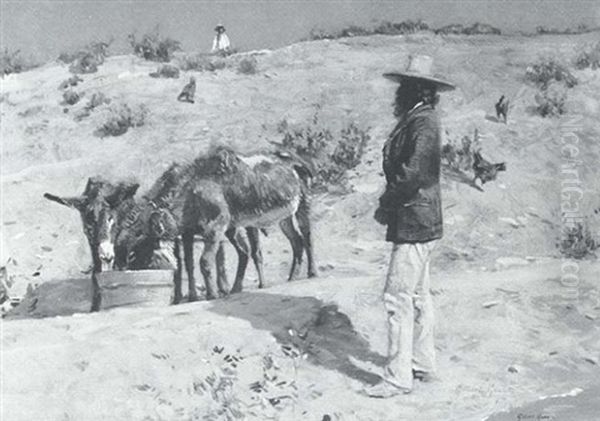 Watering The Mules - view 1