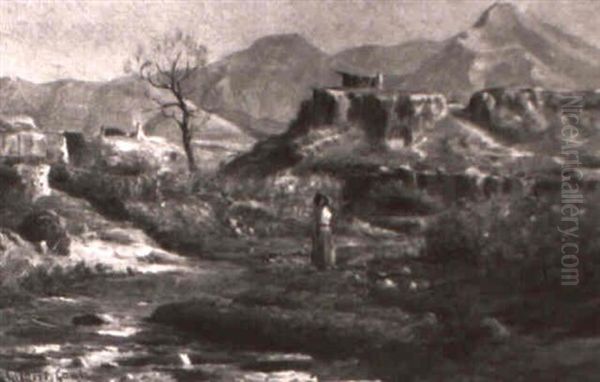 Waterbearer At The Foot Of A Canyon - view 1