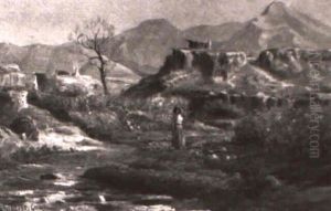 Waterbearer At The Foot Of A Canyon